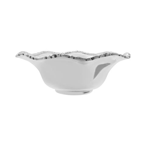 Centro de mesa filo mallory con ondas en plata de ley