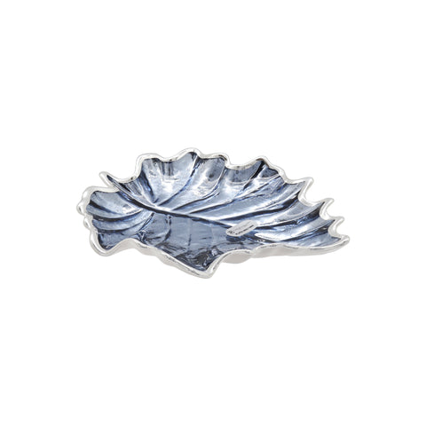 Centro de mesa diseño de hoja en plata