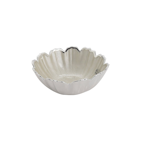 Centro de mesa flor honda en plata de ley