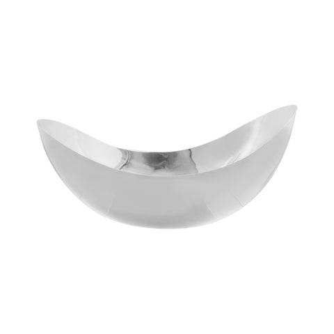 Centro de mesa oval liso en plata de ley
