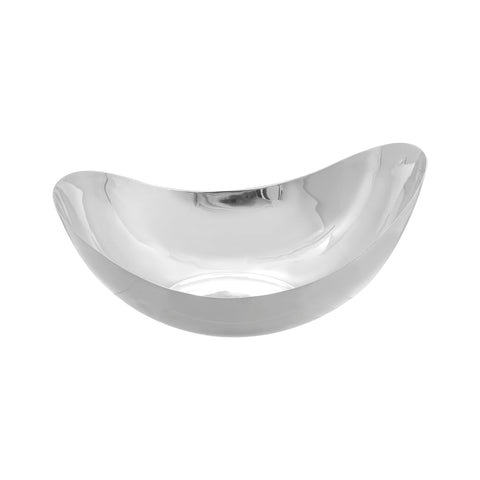 Centro de mesa oval liso en plata de ley