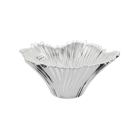 Centro de mesa hondo flor en plata de ley