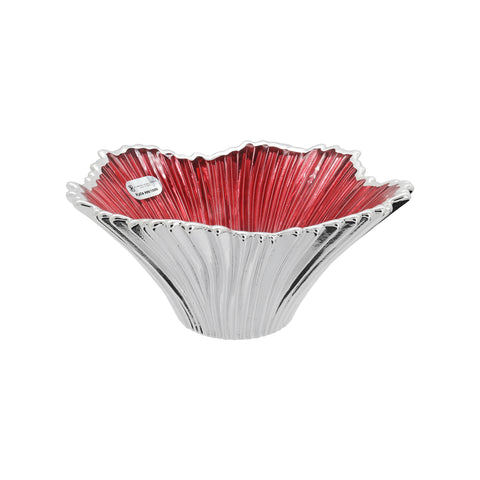Centro de mesa hondo flor en plata de ley
