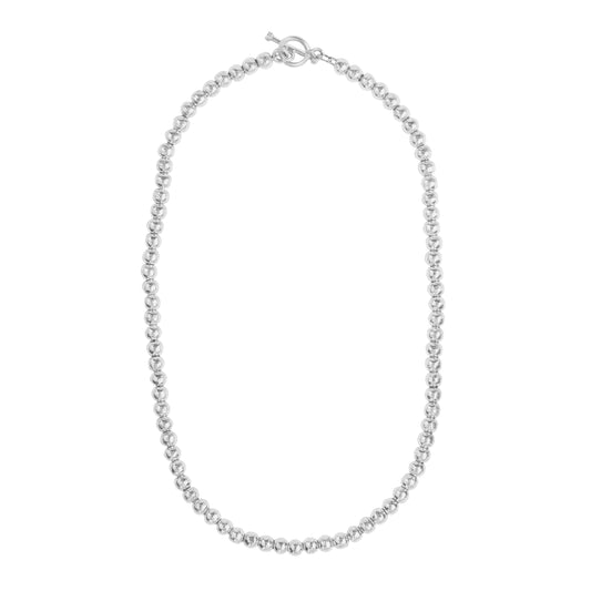 Collar elegante con casquilla 6 mm en plata fina de ley