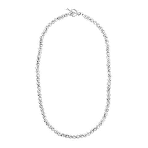 Collar elegante con casquilla 6 mm en plata fina de ley