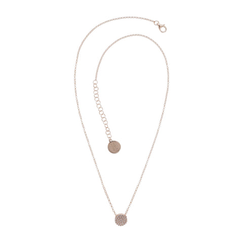 Collar círculo en plata con baño de oro rosa 18K con zirconia