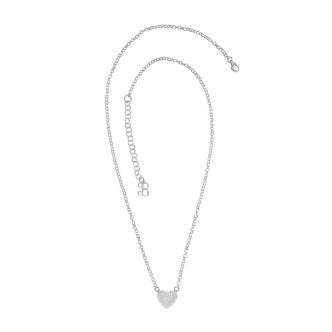 Collar con corazón chico en plata de ley