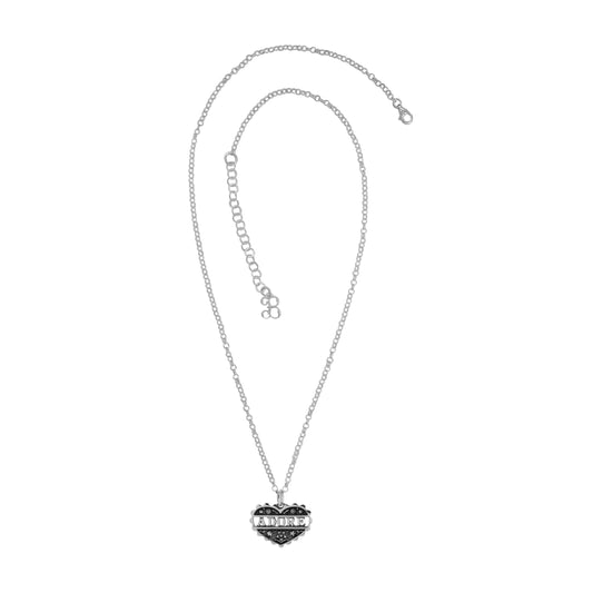 Collar adore en plata de ley acabado oxidado