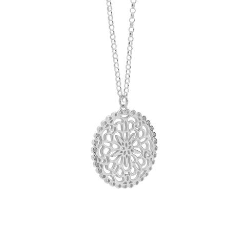 Collar mandala en plata de ley