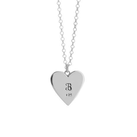 Collar corazón blanco en plata de ley