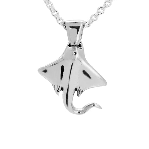 Collar mantaraya en plata de ley liso