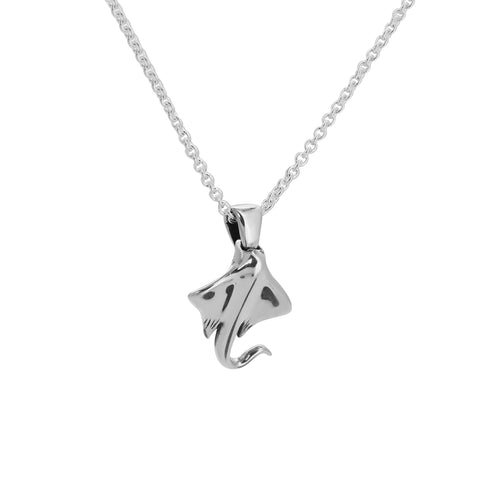 Collar mantaraya en plata de ley liso