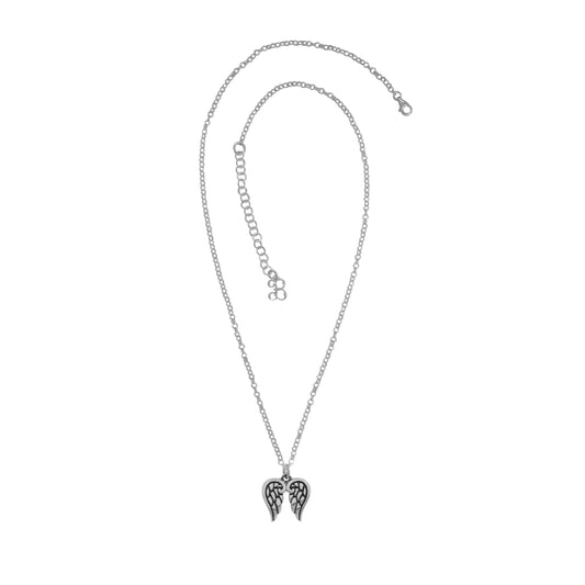 Collar de alas en plata de ley con acabado oxidado