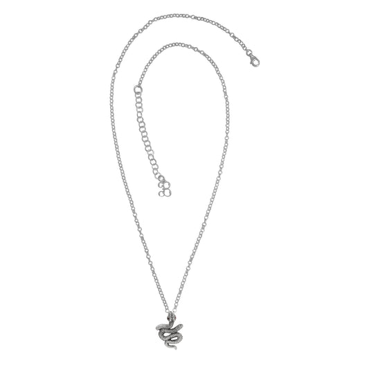 Collar serpiente mini oxidado en plata de ley