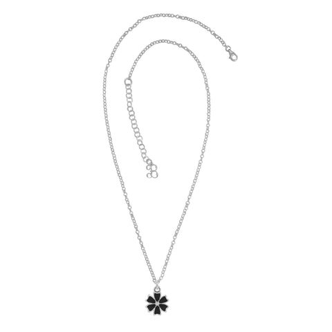 Collar de flor pintada en plata de ley .925
