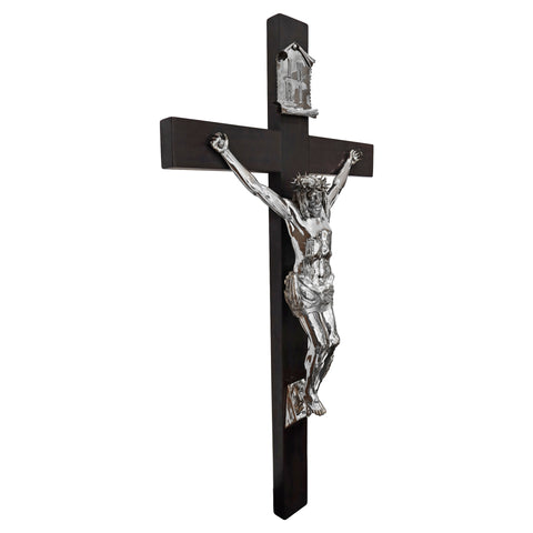 Crucifijo en plata de ley