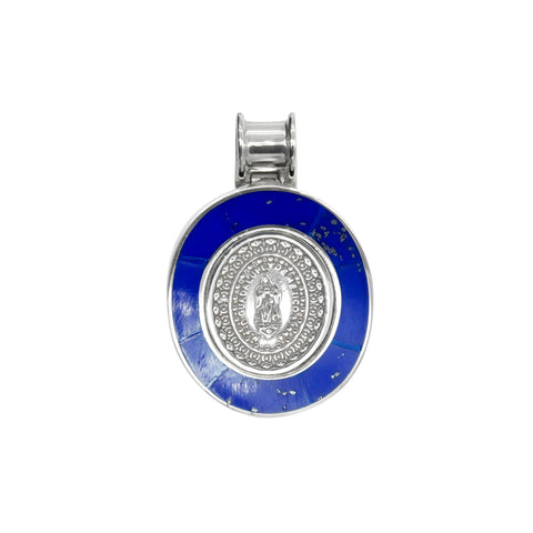 Medalla Virgen de Guadalupe con contorno de piedra natural