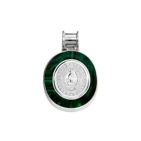 Medalla Virgen de Guadalupe con contorno de piedra natural