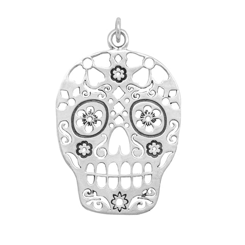 Dije catrina acabado oxidado en plata .925
