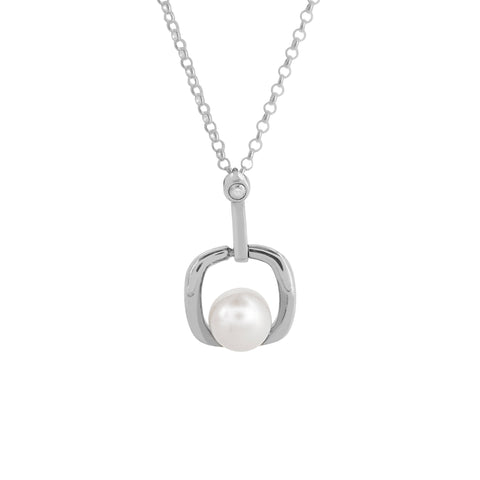 Dije en plata de ley con perla
