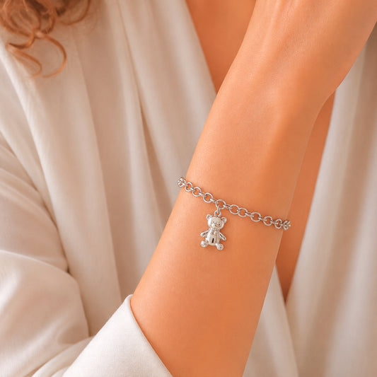 Charm osito en plata de ley