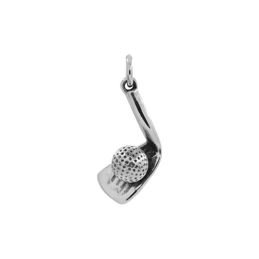 Dije palo de golf en plata de ley