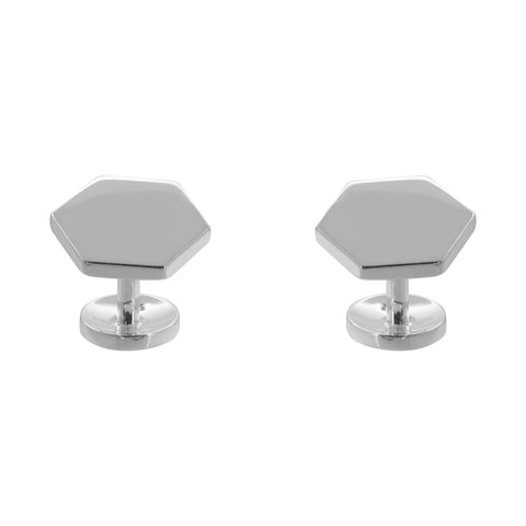 Mancuernilla clásica hexagonal plata .925