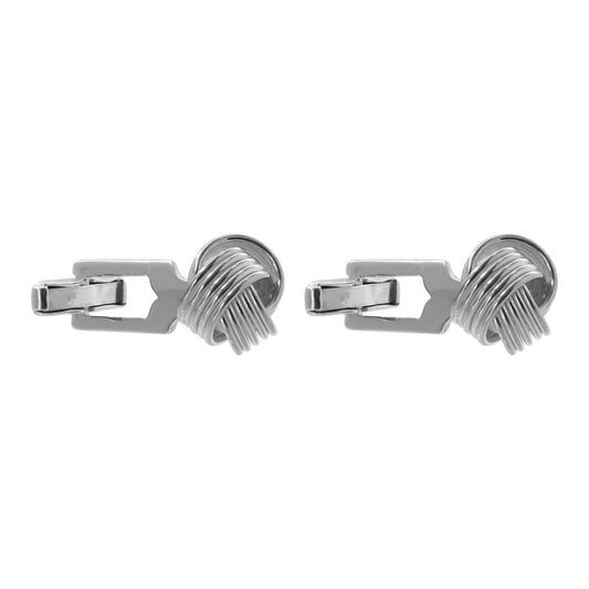 Mancuernilla nudo liso en plata de ley