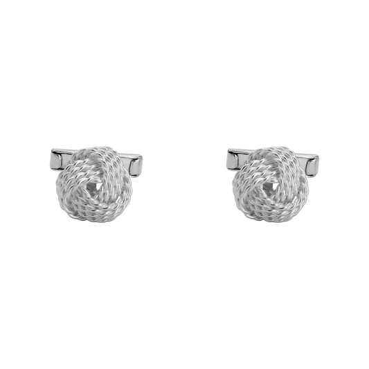 Mancuernillas de nudo con argollas de torzal en plata .925