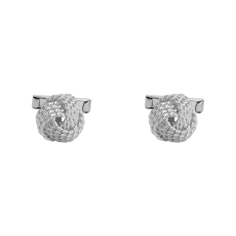 Mancuernillas de nudo con argollas de torzal en plata .925
