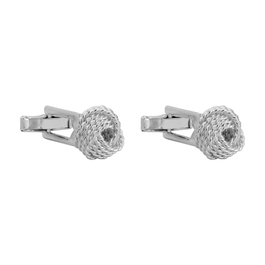 Mancuernillas de nudo con argollas de torzal en plata .925