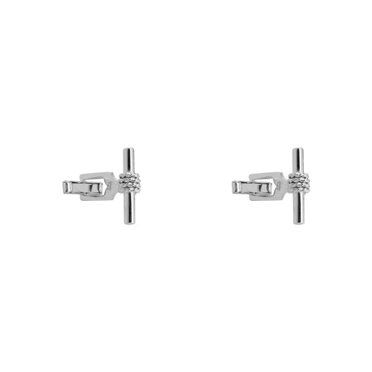 Mancuernillas de alambre con torzal en plata .925