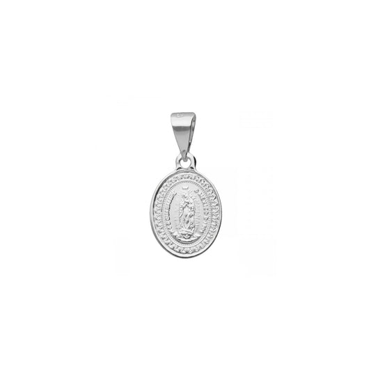 Medalla mini Virgen de Guadalupe en plata fina de ley