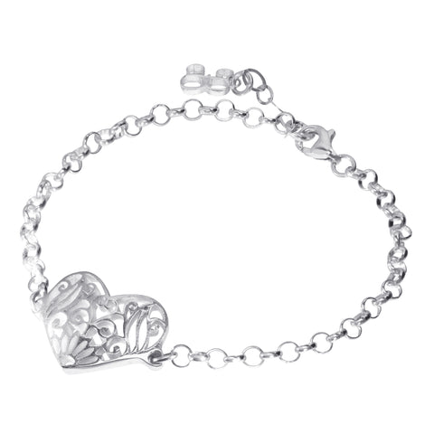 Pulsera corazón plata .925