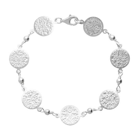 Pulsera con medallas de San Benito plata .925