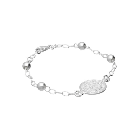 Pulsera con medalla San Benito plata .925