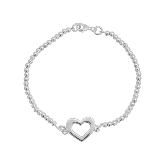 Pulsera corazón plata de ley