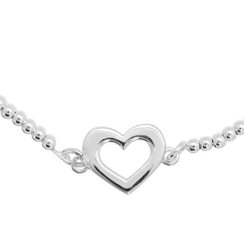 Pulsera corazón plata de ley