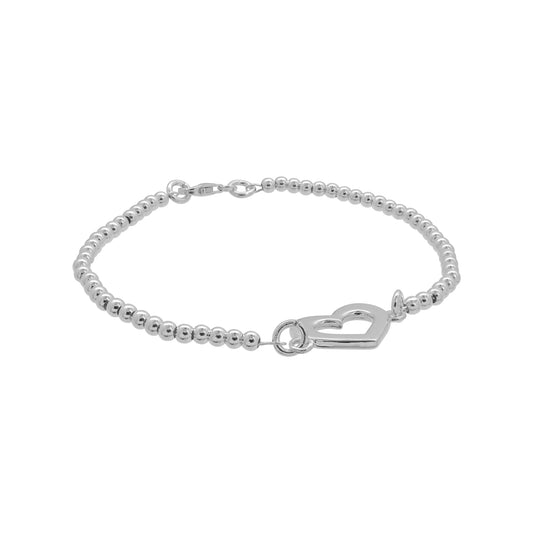 Pulsera corazón plata de ley