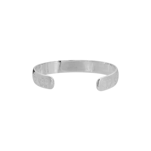Brazalete de flores y mariposas en plata de ley