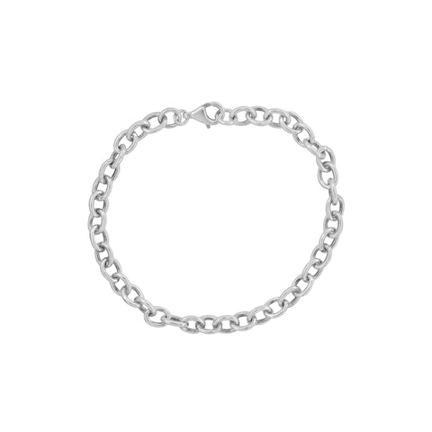 Pulsera eslabones redondos en plata de ley