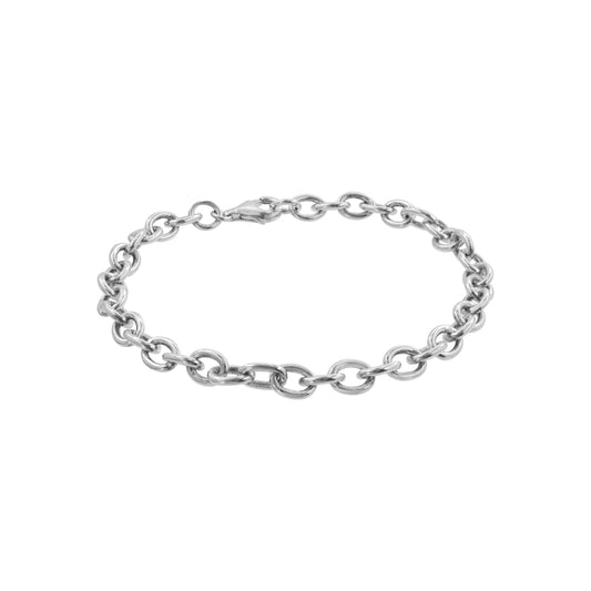 Pulsera eslabones redondos en plata de ley