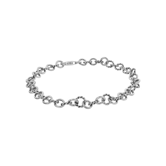 Pulsera eslabones redondos en plata de ley