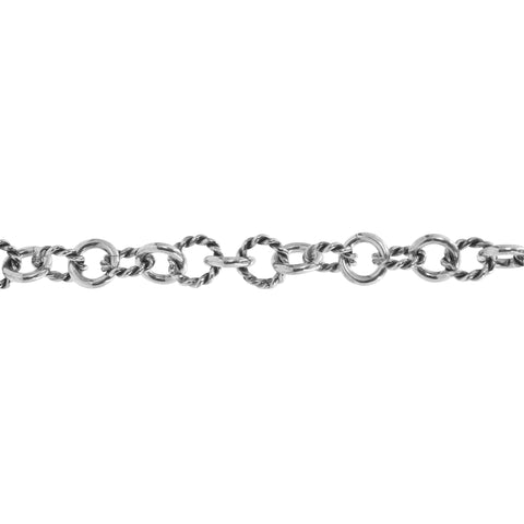Pulsera eslabones redondos en plata de ley