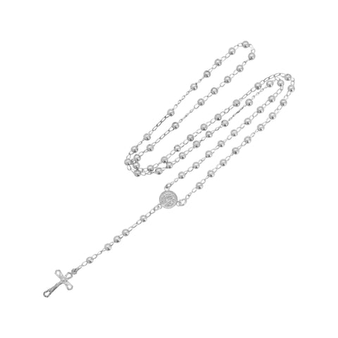 Rosario con medalla de San Benito y crucifijo en plata .925