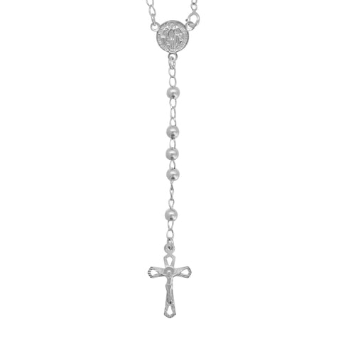 Rosario con medalla de San Benito y crucifijo en plata .925
