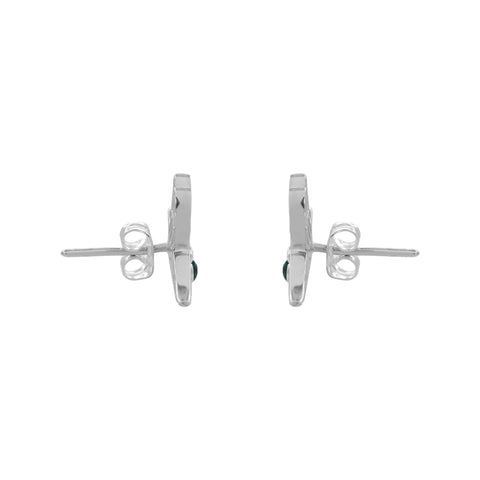 Aretes de Colibrí con piedra esmeralda en plata de ley .925