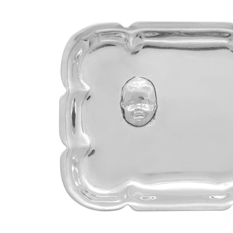 Charola para bolo en baño de plata