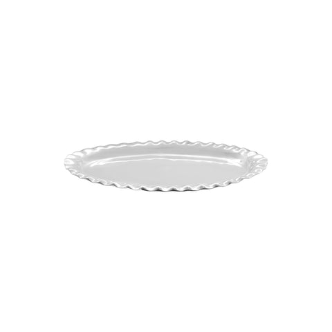 Charola ovalada para bolo en baño de plata