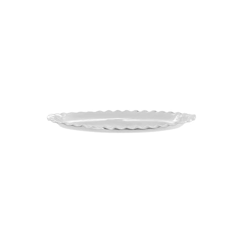 Charola ovalada para bolo en baño de plata
